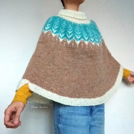 Icelandic Lopi Poncho with extra simple alteration - By Sheep Knits